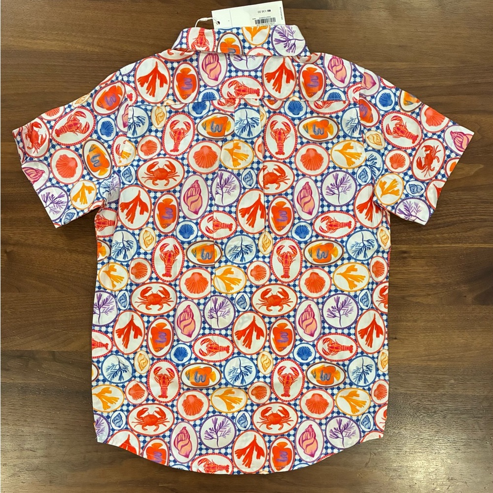 NWT- Janie and Jack Multicolor Patterned Button Down Shirt - Picture 3 of 5